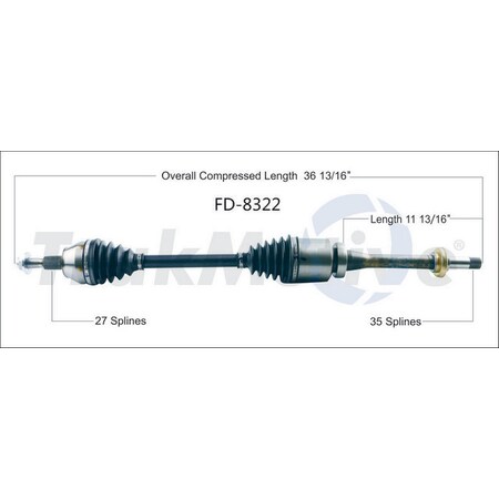 Surtrack Axle Cv Axle Shaft, Fd-8322 FD-8322